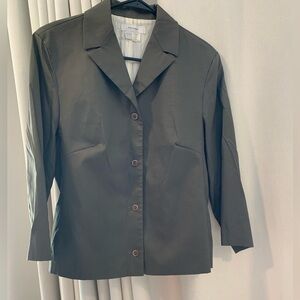 Zara Women's Dark Green Blazer, Cotton/Nylon Blend, Rayon Lining; Size 6